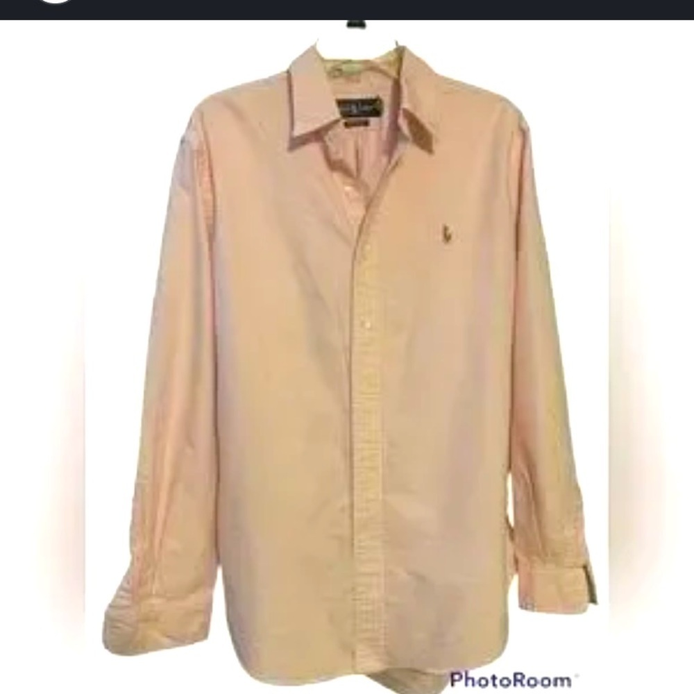 Pink/ orange polo button up